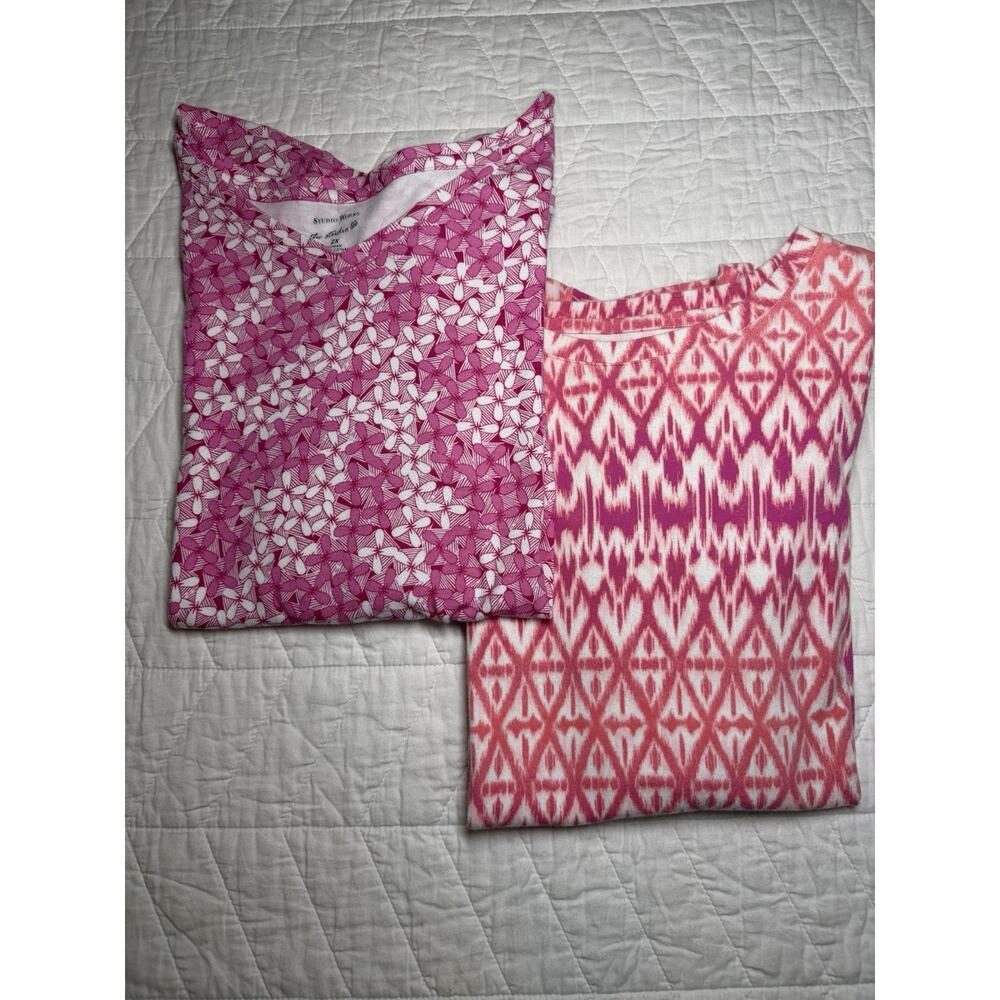 Studio Works Woman short sleeve tops Size 2X bundle of two pink